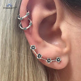 Goth Vintage Piercing Set – Boho Stud and Ear Cuff Combo