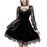 E-girl Gothic Mini Lace Trim High Waist Bodycon Dress - Alt Style Clothing