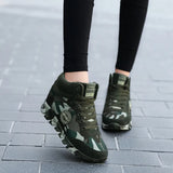 Blend in Style: Camouflage Sports Shoes for Ladies' Breathable and Casual Army Green Work Shoes