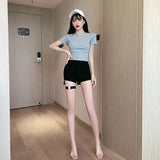 Gothic High Waist Shorts Side Slit - Alt Style Clothing