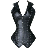 V-Neck Overbust Gothic steampunk waist Cincher corset - Alt Style Clothing