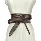 Lace-Up Bowknot Wide Waist Belt – Stylish Accent for Any Outfit