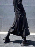 Loose Culottes with a Dark False Two Design - Alt Style Clothing