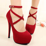 Super High Heel Pointed Toe Stiletto Dress Pumps – Elegant Buckle Strap Design