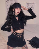 Low Waist Mini Skirt Gothic Waistband - Alt Style Clothing