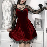 E-girl Gothic Mini Lace Trim High Waist Bodycon Dress - Alt Style Clothing