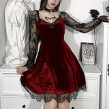 Gothic Mini Dress Lace Trim High Waist Bodycon - Alt Style Clothing