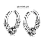 Punk Rock Skull Stainless Steel Hoop Earrings