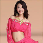 crystal cotton and mesh belly dance top - Alt Style Clothing