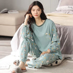 Autumn-Winter Cotton Pajama Set – Cozy and Cute Homewear for Relaxation