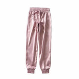 High Waist Satin Jogger Pants - Alt Style Clothing