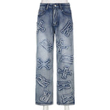 High Waisted Chain Jeans - Featuring a Cross Chain and Hollow Out Design for a Sexy and Elegant Look