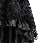 Gothic Floral Lace Ruffled Skirt Asymmetrical Skirt - Alt Style Clothing