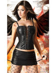 Vinyl Leather Strapped Bustier Steampunk Open Bust Overbust Corset - Alt Style Clothing