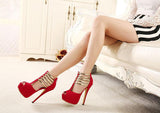Peep Toe Platform High Heels for Women - Alt Style Clothing