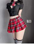Schoolgirl Cosplay Uniform Set Sexy JK Embroidery Pleated Role Playing Costume