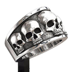 Stainless Steel Punk Style Biker Skull Finger Ring - Alt Style Clothing