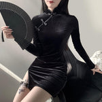 Goth Dark Solid Vintage Gothic Dress - Alt Style Clothing