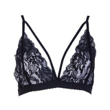 Sheer Lace Triangle Bra padded Tops Strappy - Alt Style Clothing