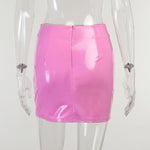 Patent Leather Mini Hip Wrapped Shiny Skirt - Alt Style Clothing
