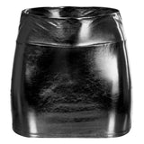 Glossy Patent Leather Bodycon Miniskirt Club Party - Alt Style Clothing
