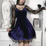 Gothic Mini Dress Lace Trim High Waist Bodycon - Alt Style Clothing