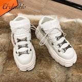 Punk Style Women Shoes Lace-up heel height 6CM Platform Shoes - Alt Style Clothing