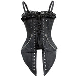 Lace Low-cut Zip Sling vest Gothic Style Slimming Corselet - Alt Style Clothing