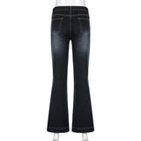 Flare Jeans Vintage Low Waisted Cute Trousers Aesthetic Streetwear
