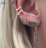 Goth Vintage Piercing Set – Boho Stud and Ear Cuff Combo