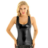 Ultra-thin Shaping Leather Vest Bodycon Soft Patent Leather Top - Alt Style Clothing