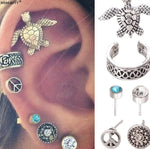 Goth Vintage Piercing Set – Boho Stud and Ear Cuff Combo