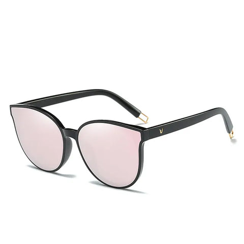 Flat Top Cat Eye Elegant Twin Beam Oversized Sunglasses