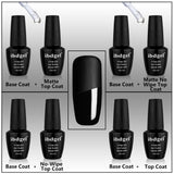 IBDGEL UV Matte Base and Top Coat Set - Professional Nail Tools 15ml Kit