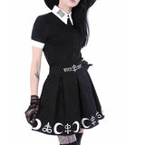 Gothic Two-Piece Set: Shirt and Skirt - Edgy Elegance