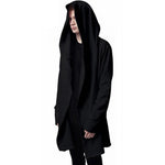 Gothic Style Black Hooded Sweatshirt with Big Hat