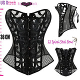 Faux Leather Steampunk Overbust Corset with Buckle Details