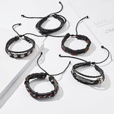 Leather Braid Bracelets Handmade Rope Wrap Bracelet - Alt Style Clothing