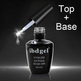 IBDGEL UV Matte Base and Top Coat Set - Professional Nail Tools 15ml Kit