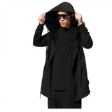 Gothic Style Black Hooded Sweatshirt with Big Hat