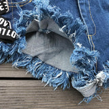 Low Waist Bandage Denim Ripped Hole Short Jeans - Alt Style Clothing