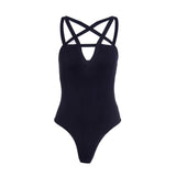 Gothic Pentagram Hollow-Out Bodycon Bodysuit