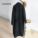 Oversized Wool Blend Trench Coat – Edgy A-Line Design with Hidden Button Closure