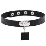 PU Leather Rivet Choker Chain Necklace - Alt Style Clothing