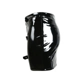 Wet Look PVC Latex Pencil Skirt with Front Buckles - Vinyl Zipper Design