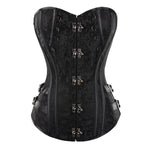 Overbust Corset Bustier With Chains and Buckles - Alt Style Clothing