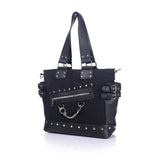 Vintage Canvas Tote Rivet Gothic Punk Handbag - Alt Style Clothing