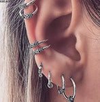 Goth Vintage Piercing Set – Boho Stud and Ear Cuff Combo