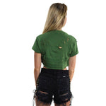Denim Short Jeans Ripped Hole Solid Lace Up Casual Pocket Shorts - Alt Style Clothing