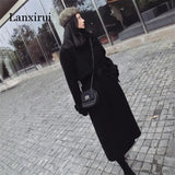 Oversized Wool Blend Trench Coat – Edgy A-Line Design with Hidden Button Closure